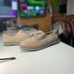 Gianni Bini Womens Shoes Wingtip Brogue Oxford Tan